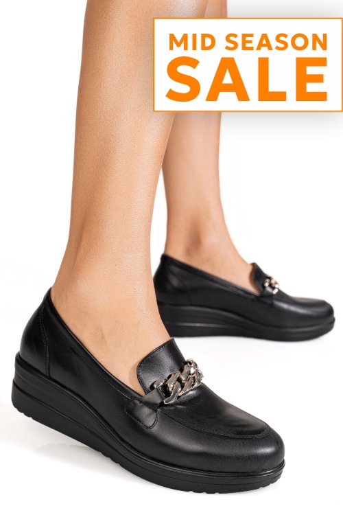 Pantofi negri piele naturala 1s77299