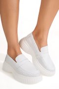 MOCASINI ALBI PIELE NATURALA TPC60852
