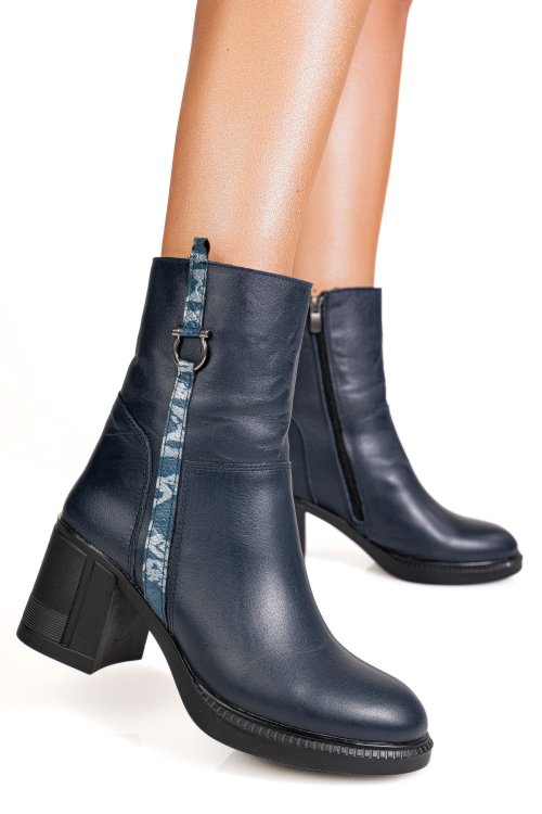 Ghete bleumarin piele naturala apck9400