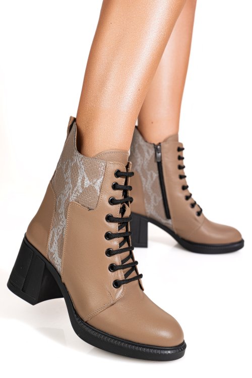 Ghete bej piele naturala apck5800