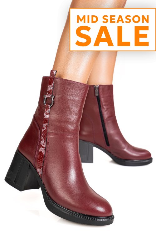 Botine visinii piele naturala apck9400