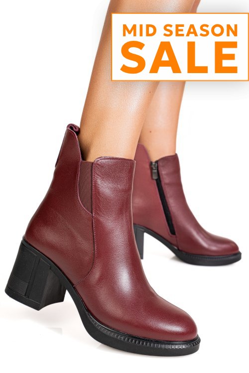Botine visinii piele naturala apck6300