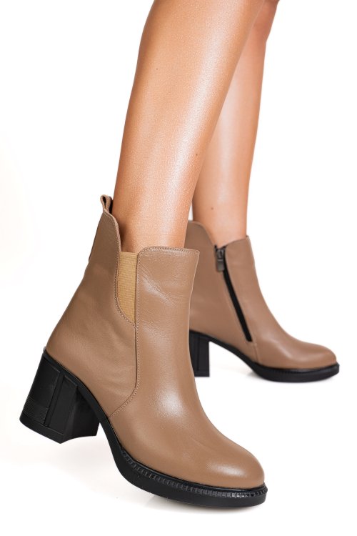 Ghete bej piele naturala apck6300