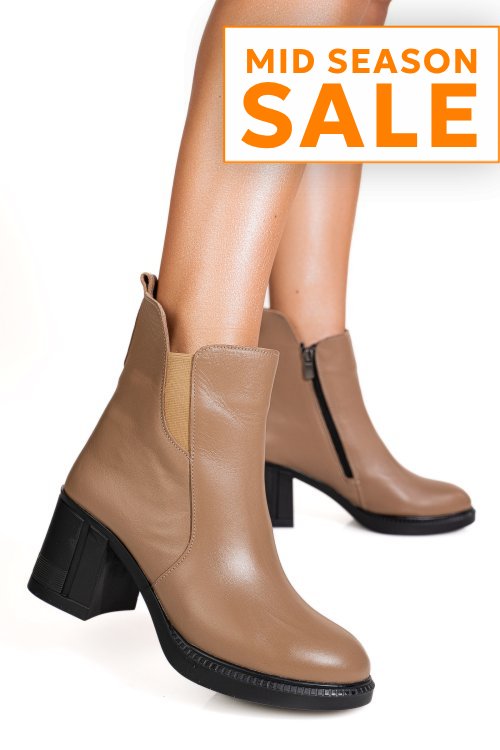 Ghete bej piele naturala apck6300