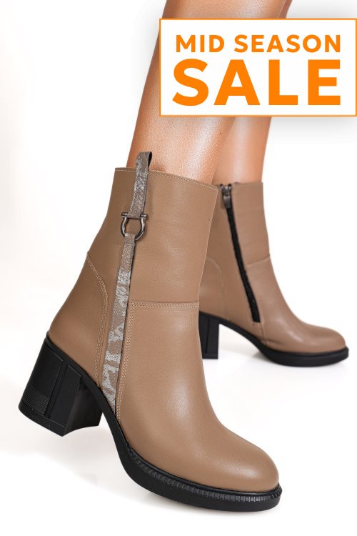 Ghete bej piele naturala apck9400