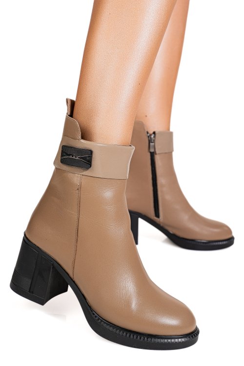 Ghete bej piele naturala apck8200