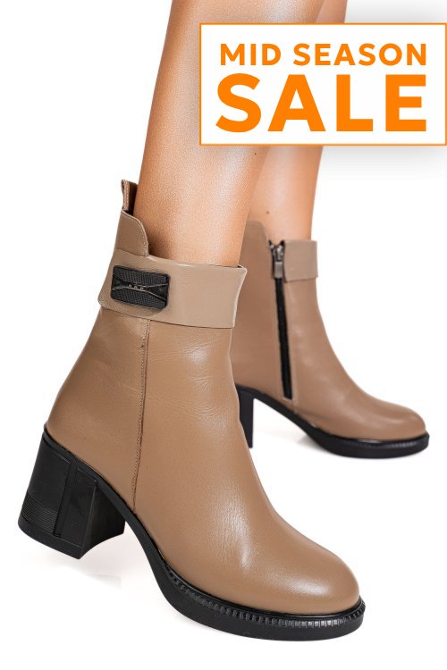 Ghete bej piele naturala apck8200