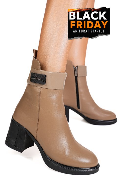 Ghete bej piele naturala apck8200