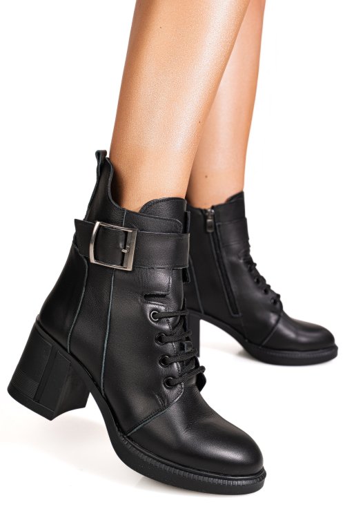 Ghete negre piele naturala apck7600