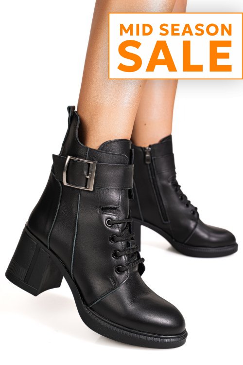 Ghete negre piele naturala apck7600