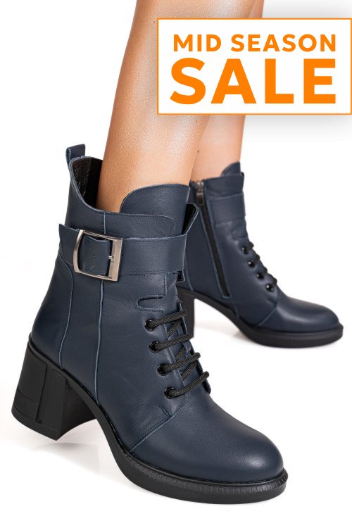 Ghete bleumarin piele naturala apck7600