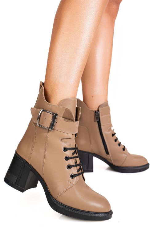Ghete bej piele naturala apck7600