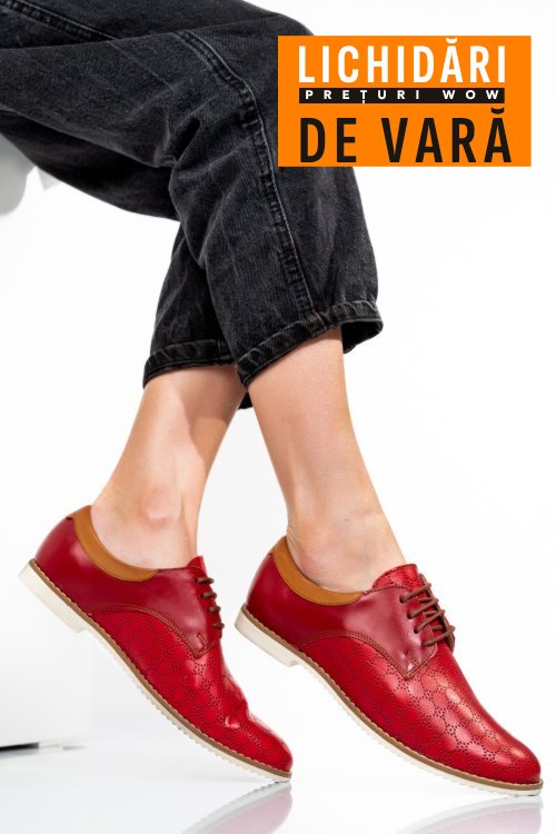 Pantofi rosii piele naturala 1pc12008
