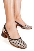 SANDALE TAUPE NEGRU PIELE NATURALA 1S7760