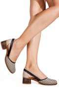 SANDALE TAUPE NEGRU PIELE NATURALA 1S7760