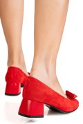 PANTOFI ROSII PIELE NATURALA INTOARSA 5S77555-II