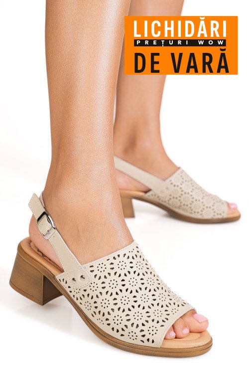 Sandale bej piele naturala tpc8049