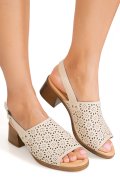 SANDALE BEJ PIELE NATURALA TPC8049