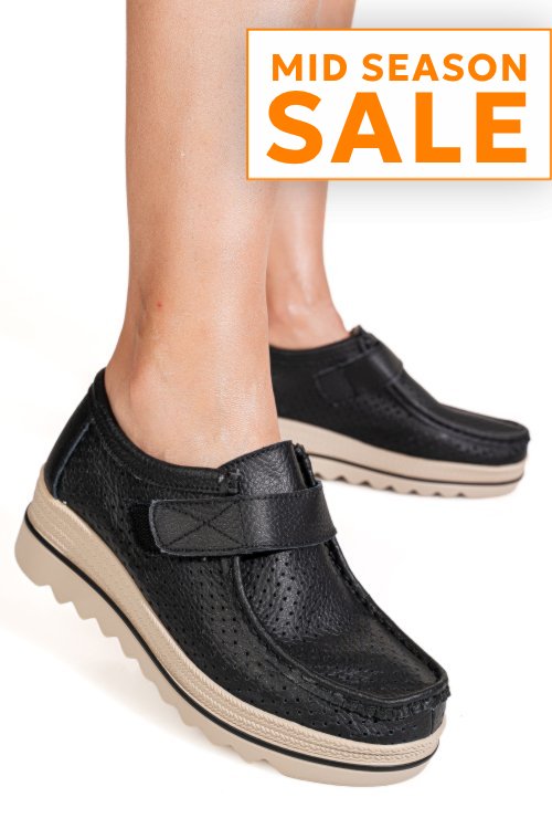 Mocasini negri piele naturala mspm220