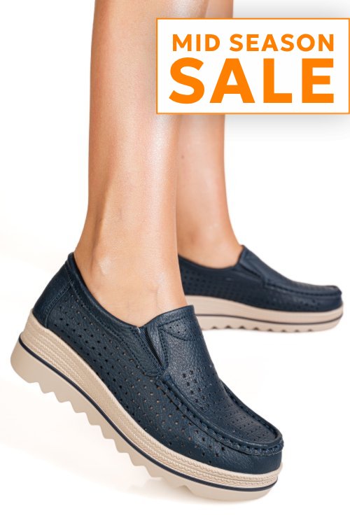 Mocasini bleumarin piele naturala mspm221