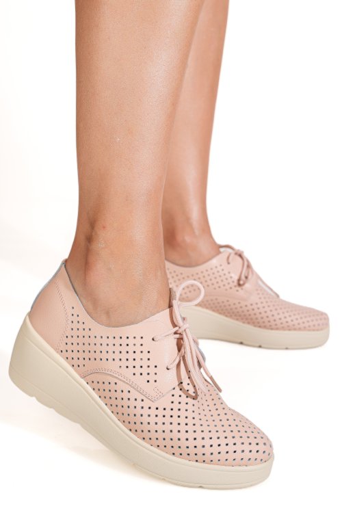 Pantofi roz piele naturala aspn3128
