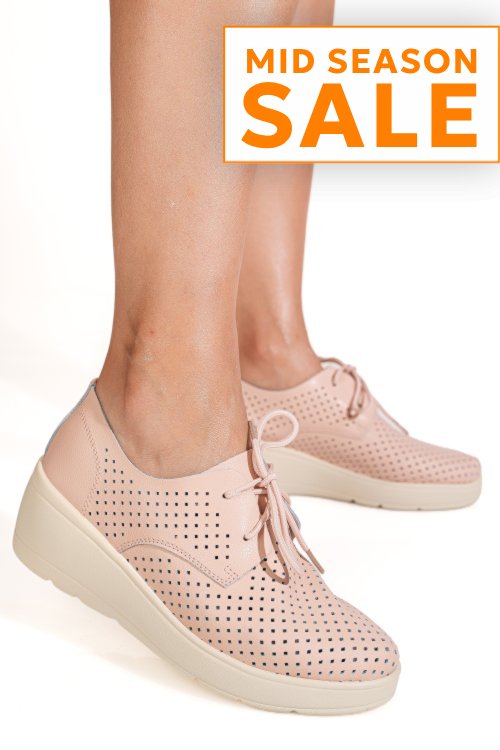 Pantofi roz piele naturala aspn3128