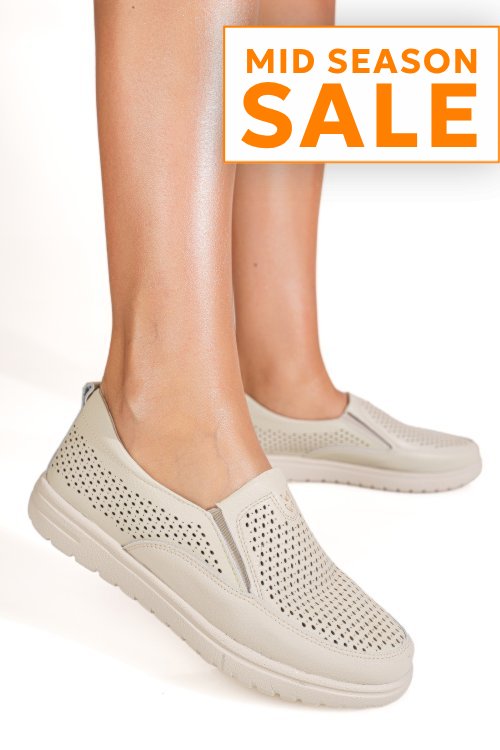 Mocasini bej piele naturala 1sp26010