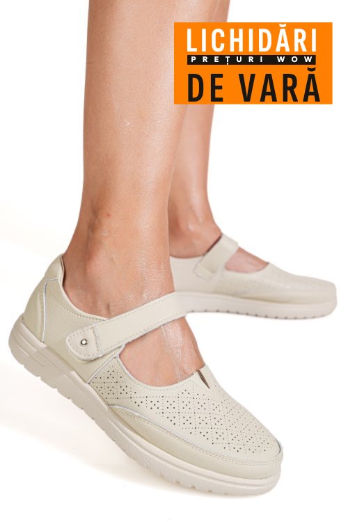 Mocasini bej piele naturala 1sp2609