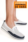 MOCASINI ALB ALBASTRU PIELE NATURALA 1SP26010
