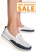MOCASINI ALB ALBASTRU PIELE NATURALA 1SP26010