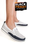 MOCASINI ALB ALBASTRU PIELE NATURALA 1SP26010