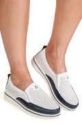 MOCASINI ALB ALBASTRU PIELE NATURALA 1SP26010