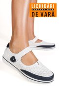 MOCASINI ALB ALBASTRU PIELE NATURALA 1SP2609