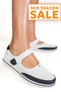 MOCASINI ALB ALBASTRU PIELE NATURALA 1SP2609