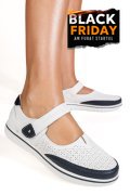 MOCASINI ALB ALBASTRU PIELE NATURALA 1SP2609