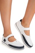MOCASINI ALB ALBASTRU PIELE NATURALA 1SP2609