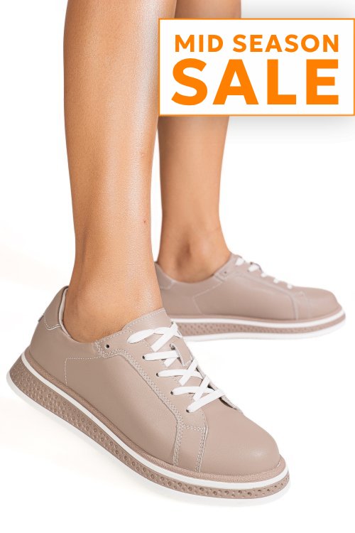 Pantofi sport roz piele naturala gpc033
