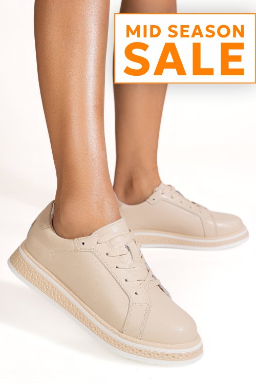 Pantofi sport bej piele naturala gpc033