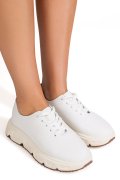 PANTOFI SPORT ALBI PIELE NATURALA FPC002534