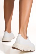 PANTOFI SPORT ALBI PIELE NATURALA FPC002534