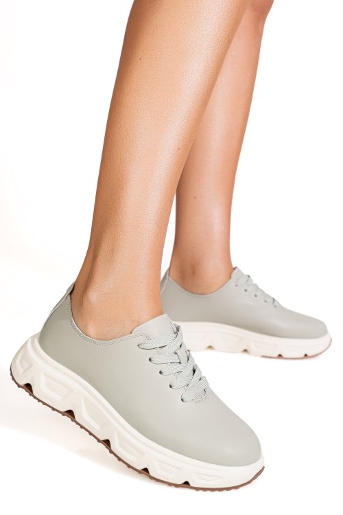 Pantofi sport olive piele naturala fpc002534