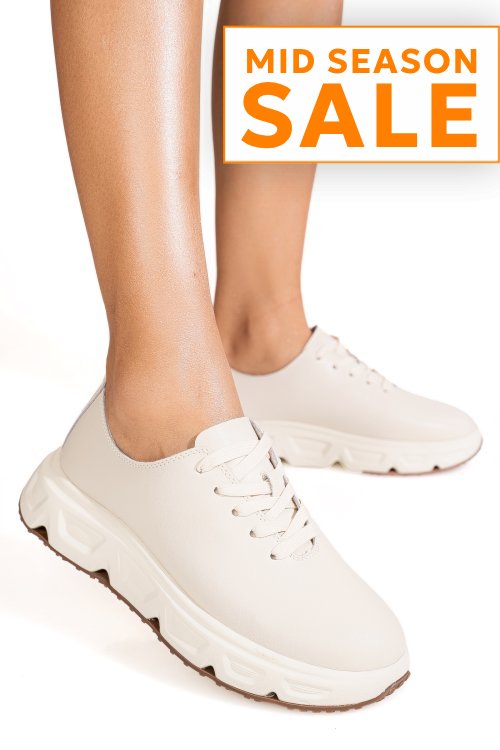 Pantofi sport bej piele naturala fpc002534