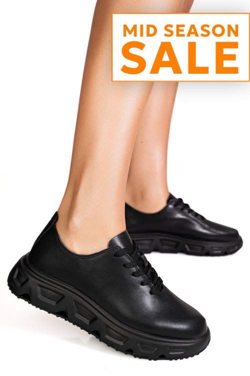 Pantofi sport negri piele naturala fpc002534