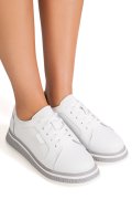 PANTOFI ALBI PIELE NATURALA TPC6099