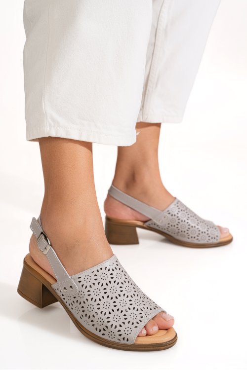 Sandale gri piele naturala tpc8049