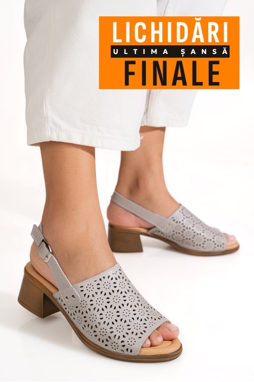 Sandale gri piele naturala tpc8049
