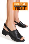 SANDALE NEGRE PIELE NATURALA TPC8049