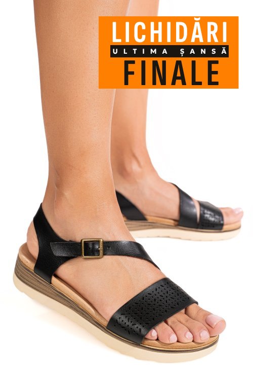 Sandale negre piele naturala ospd926