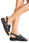 SANDALE NEGRE PIELE NATURALA TPC8052