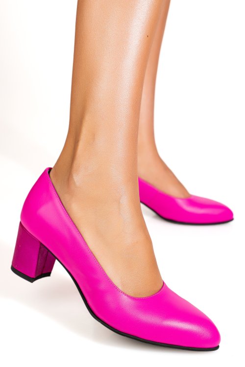 Pantofi fuchsia piele naturala 1s77500